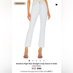 GRLFRND Karolina High Rise Straight Crop Jeans